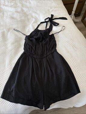 Mango Black Halter Romper